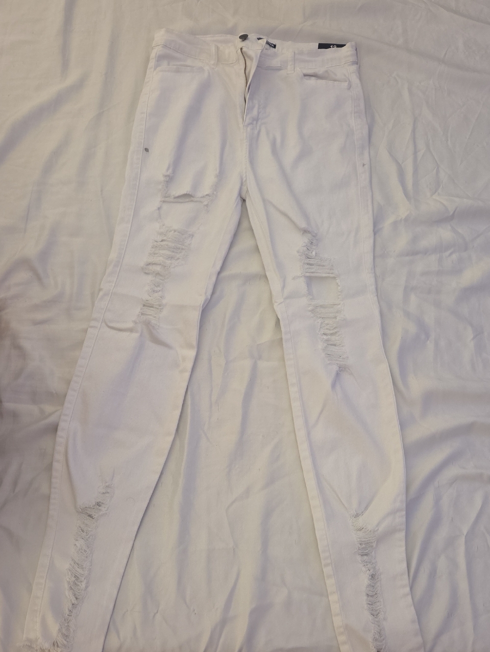 White Distressed Skinny Jeans